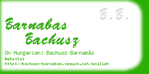 barnabas bachusz business card